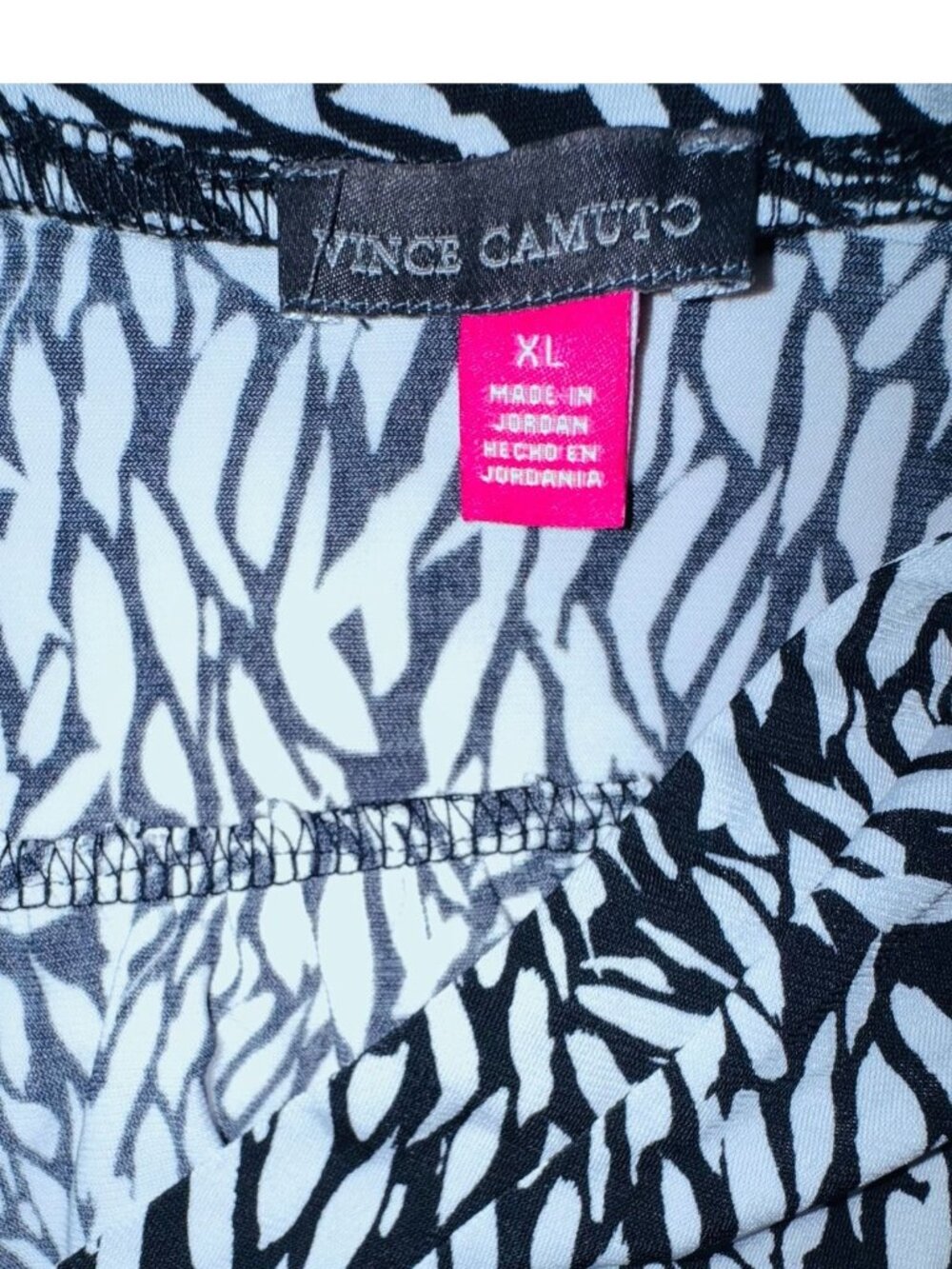 Vince Camuto Black White Abstract Print Blouse Top Xl - Picture 3 of 7